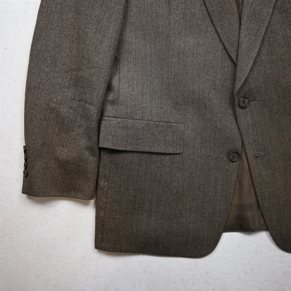Vtg USA Christian Dior 40S Brown Birdesye Wool Slim Mens Blazer Sport‎ Coat